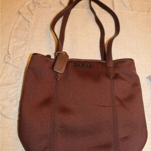 Coach Chocolate Brown Nylon Tote with coin purse and wallet bundle
Used good